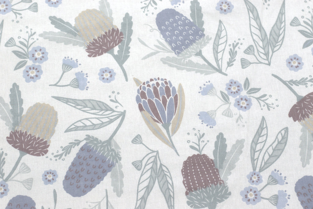 Queen Size Cotton Bedspread – Elegant Botanical Floral Print |