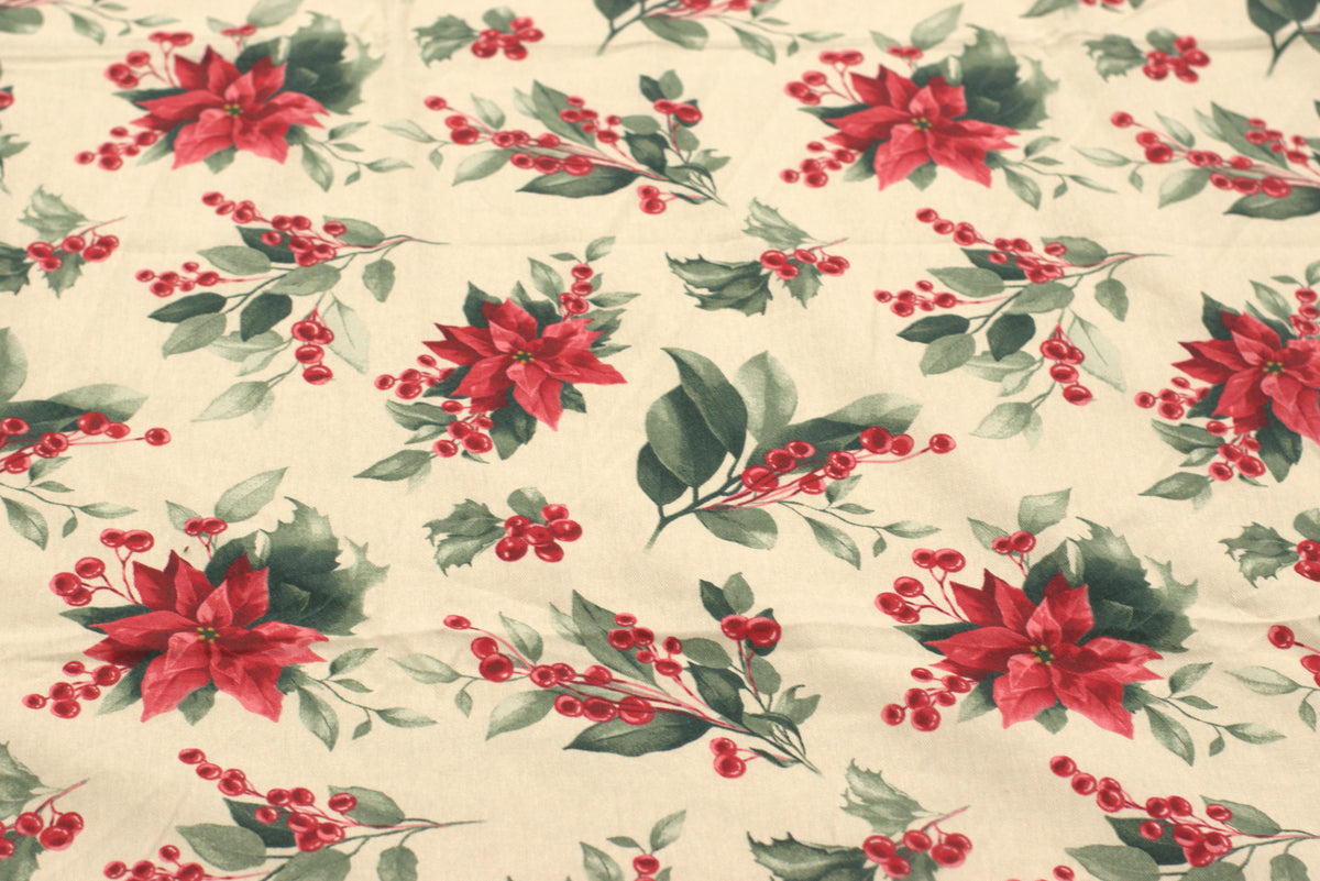 King Size Cotton Bedspread – Red Floral Print with Red Border | 100 × 110 Inches