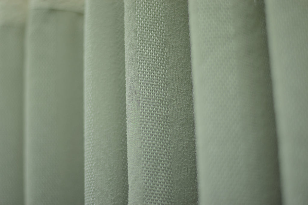 4x7 Semi Linen Door Curtain with Decorative Lace Panel – Sage Green