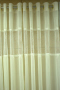 Elegant Off-White Semi Linen Door Curtain with Lace Panel | 4 x 7 Feet