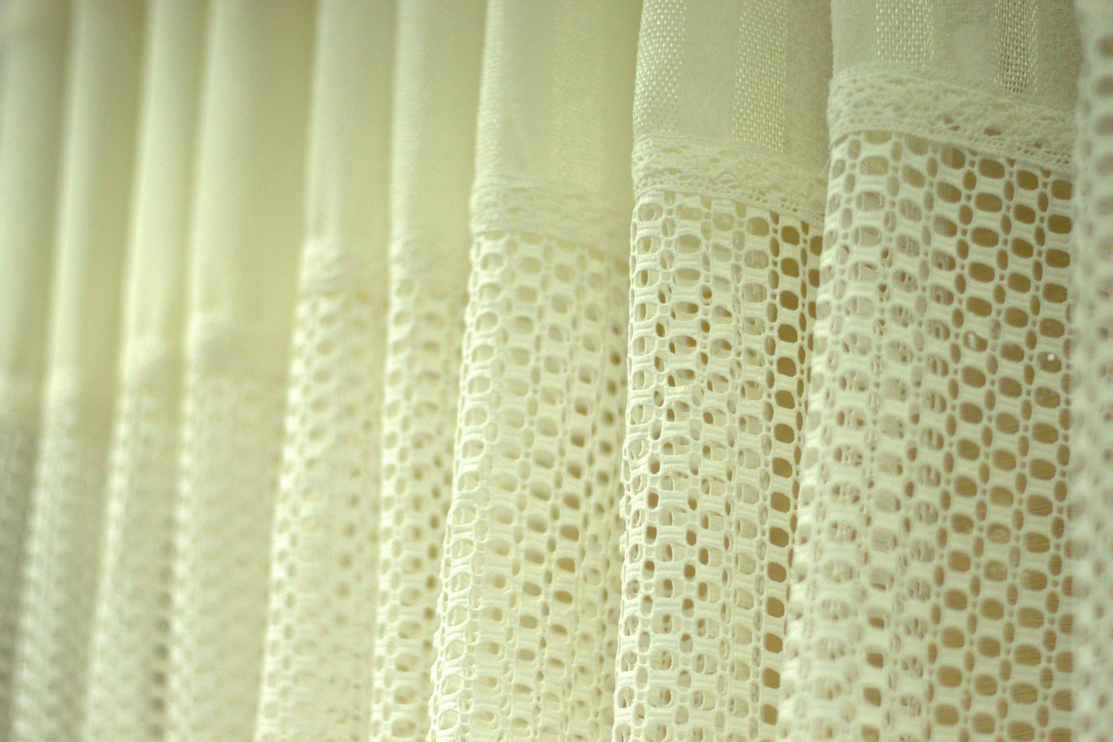 Elegant Off-White Semi Linen Door Curtain with Lace Panel | 4 x 7 Feet