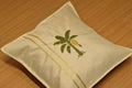 Premium Banana Tree Embroidered Cushion Cover –  Golden Stripe | 16 x 16 Inches | Available in Set of 1/ 2 / 5