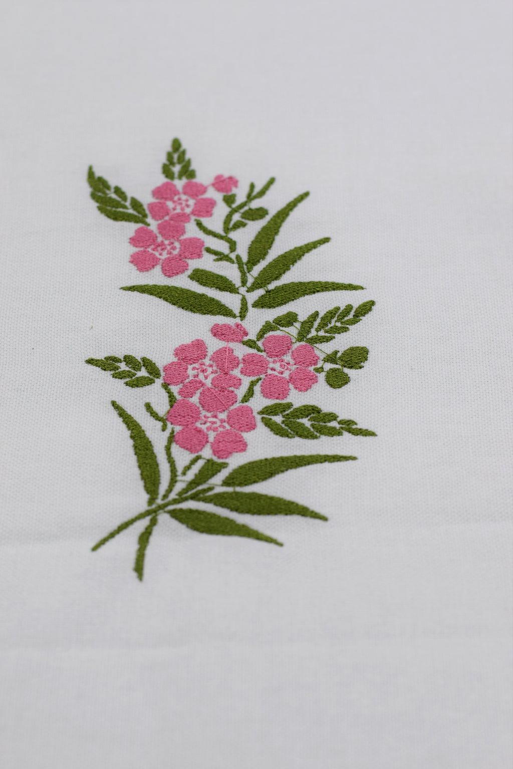 Elegant Floral Embroidered King Size Bedspread Set – White & Sage Green | Premium Cotton Bedding with Pillow Covers