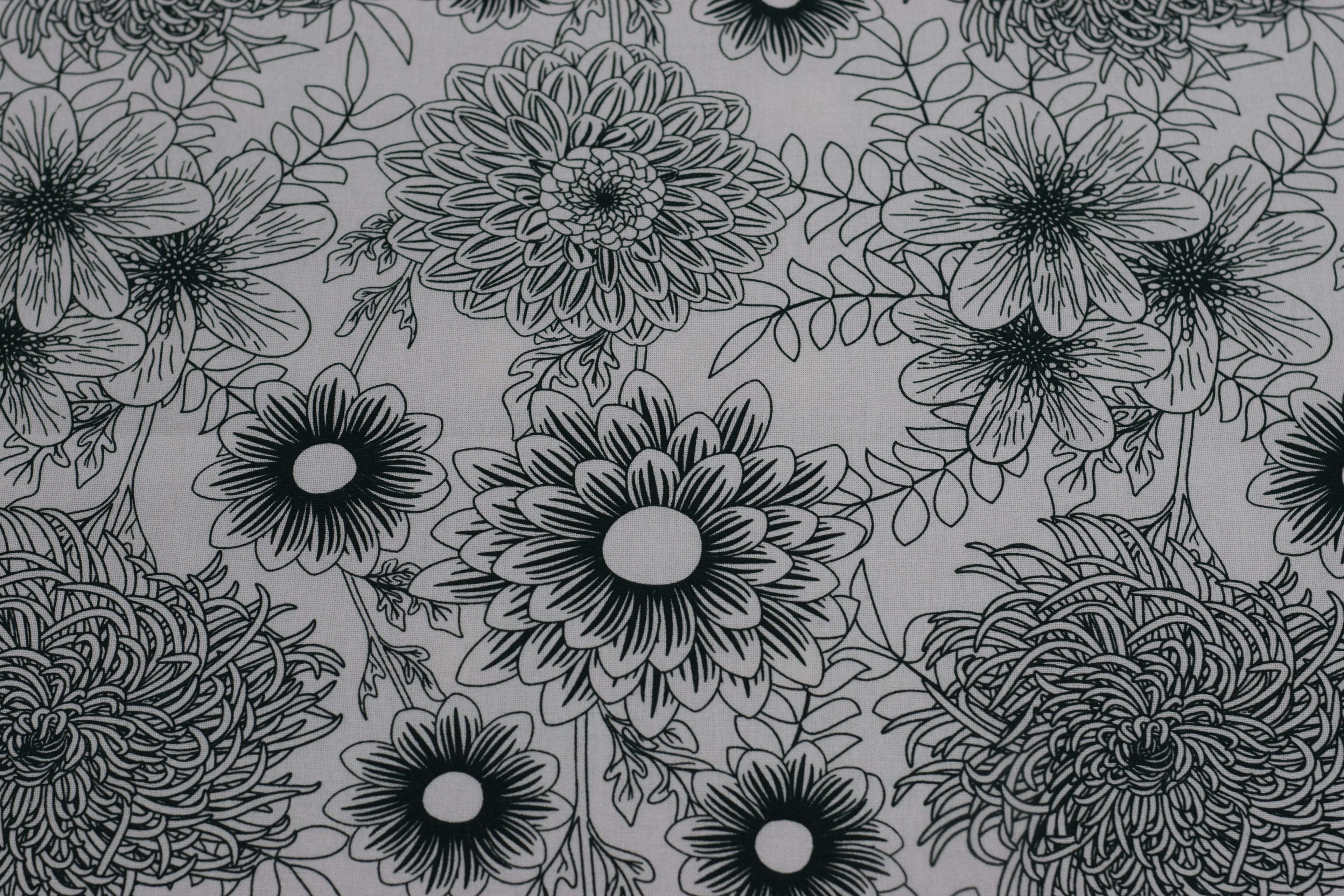 King Size Grey Floral Printed Bedsheet with 2 Pillow Covers | Elegant Botanical Design
