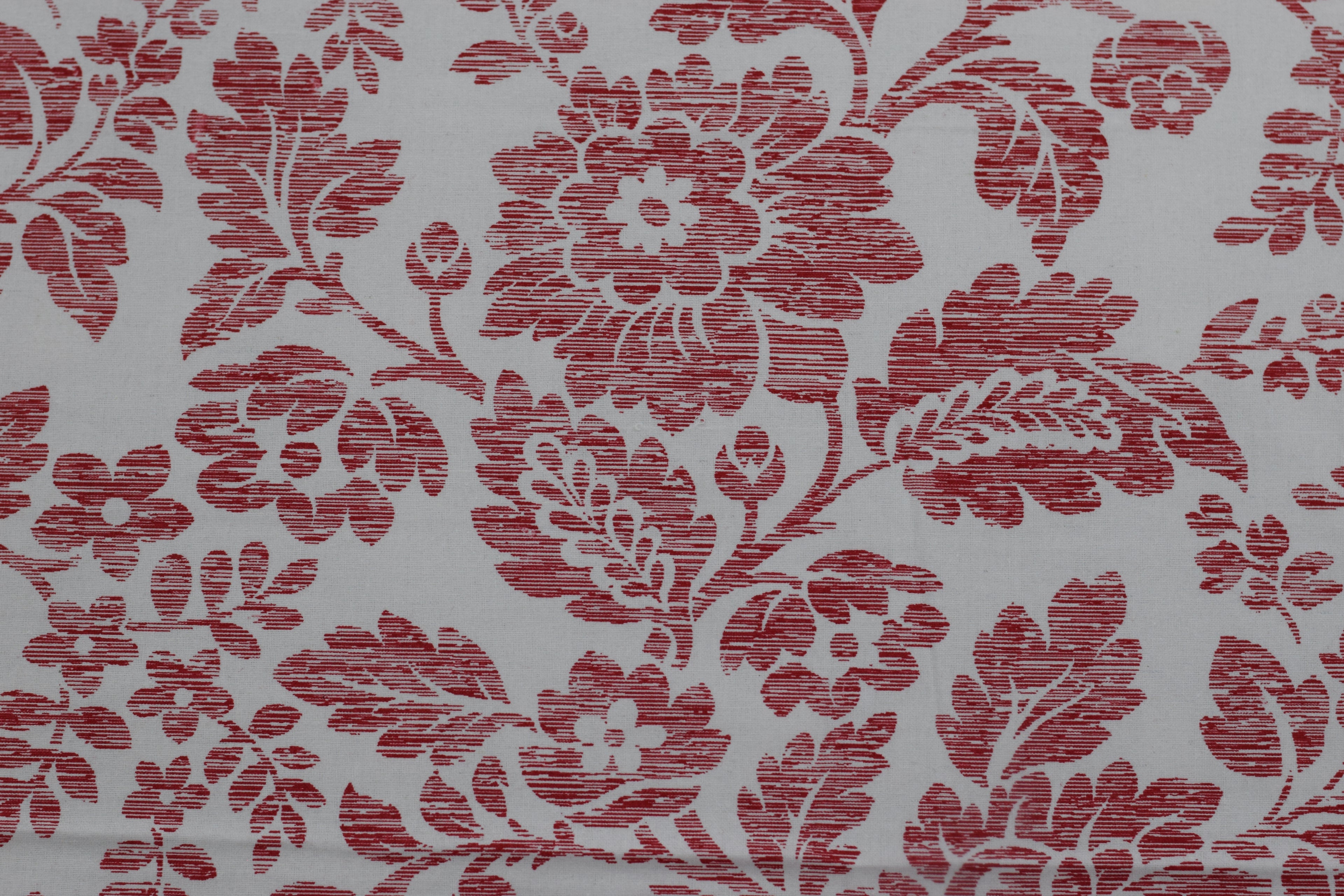 Elegant Red Floral King Size Bedsheet with 2 Pillow Covers |  Bedding Set