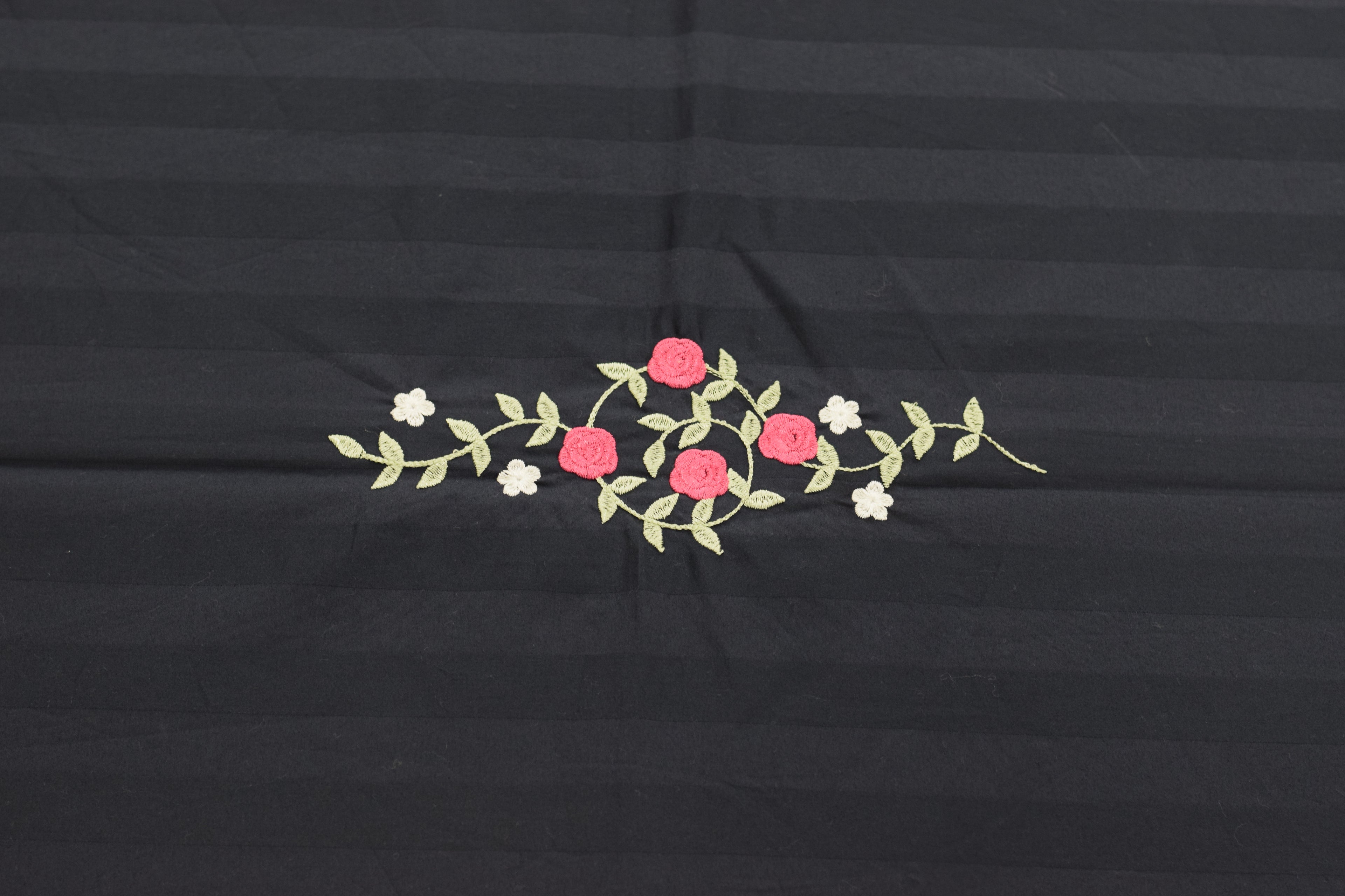 Elegant Navy Blue Embroidered King Size Bedspread Set with Pillow Covers