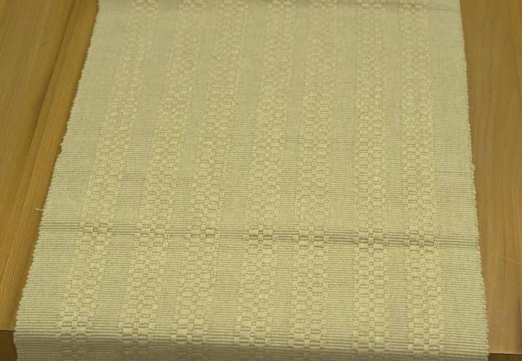 Beige Textured Table Runner with Tassel Border – 120 × 35 cm