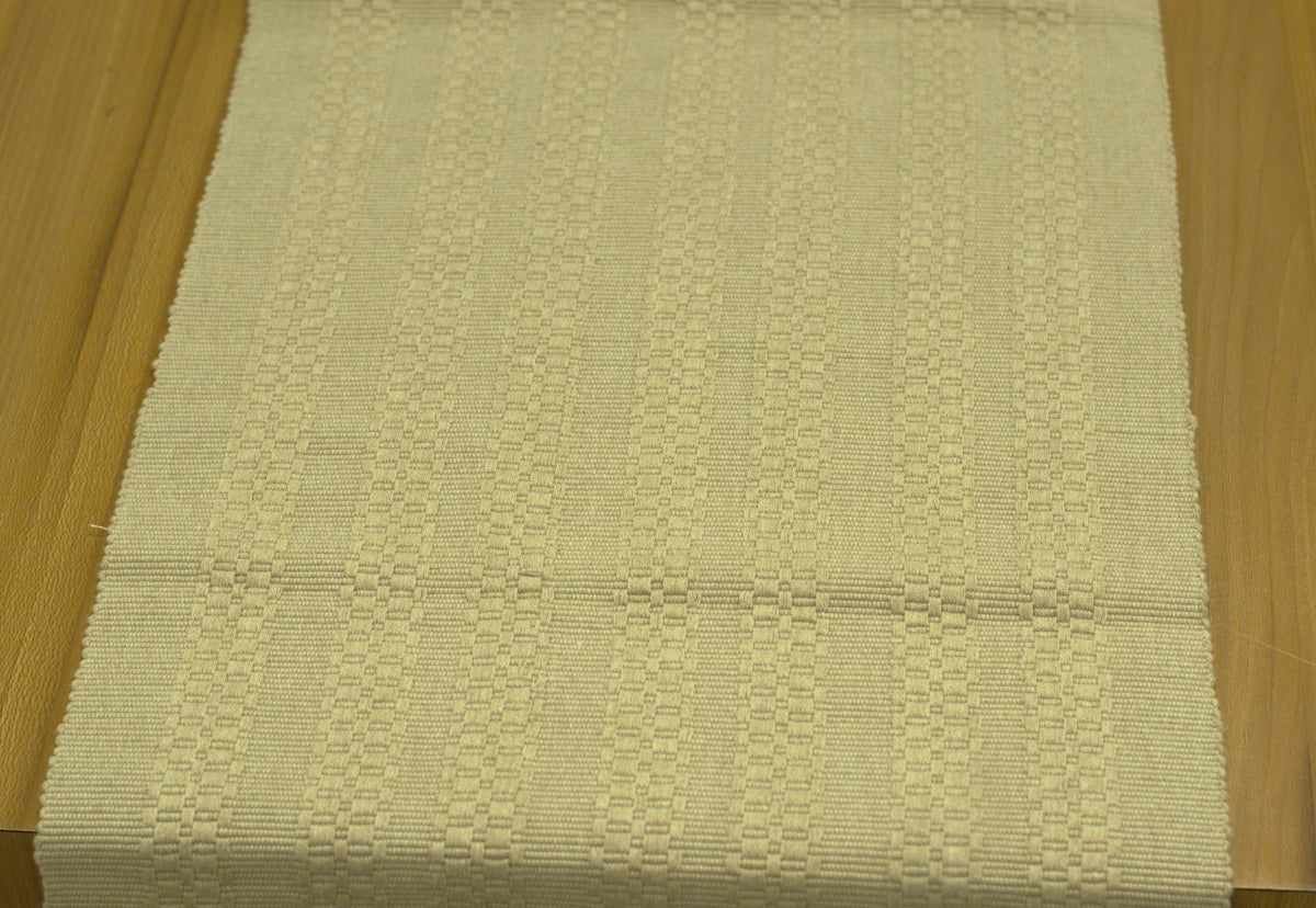 Beige Textured Table Runner with Tassel Border – 120 × 35 cm