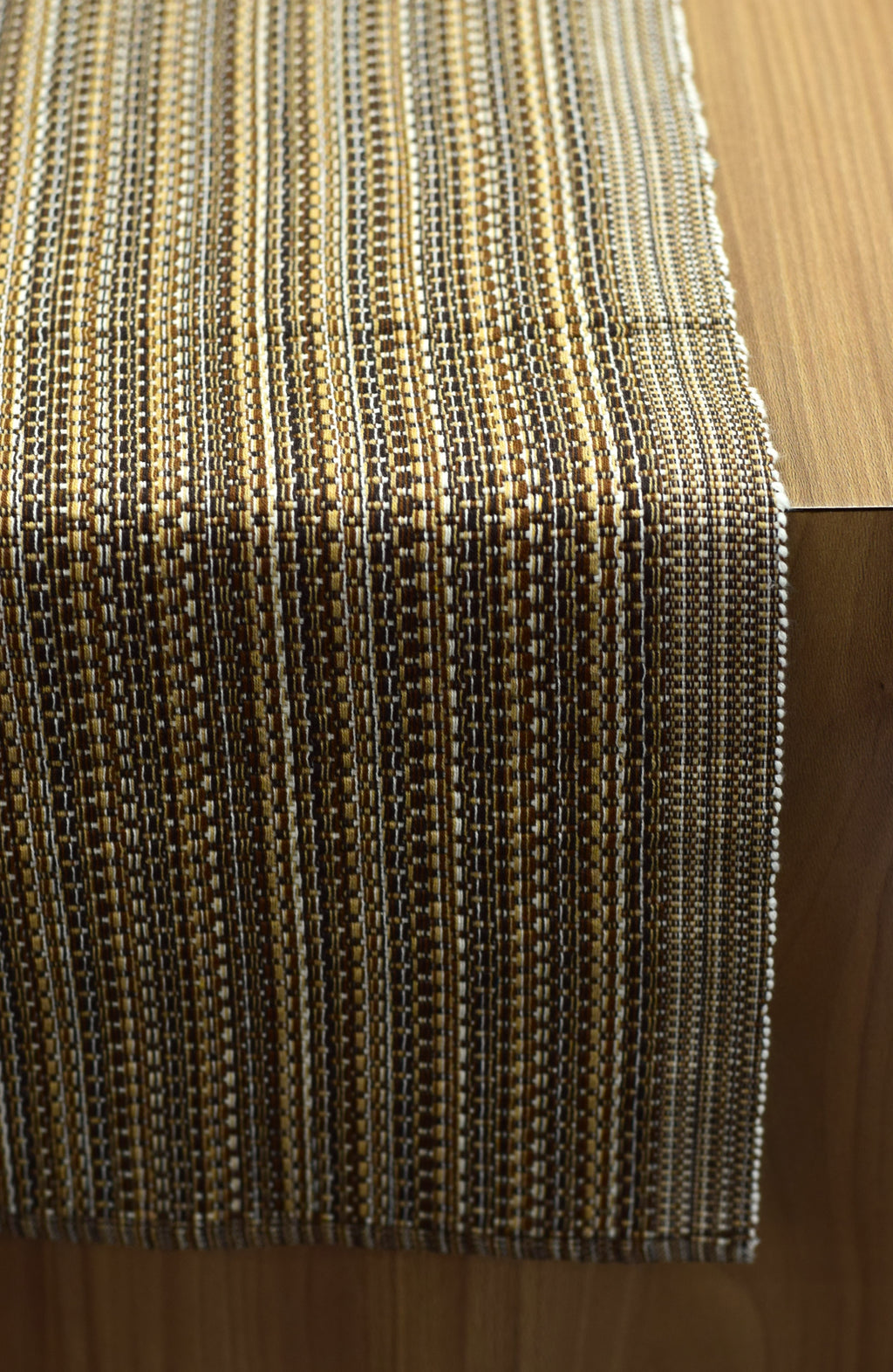 Brown & Beige Textured Woven Table Runner – 100 × 35 cm