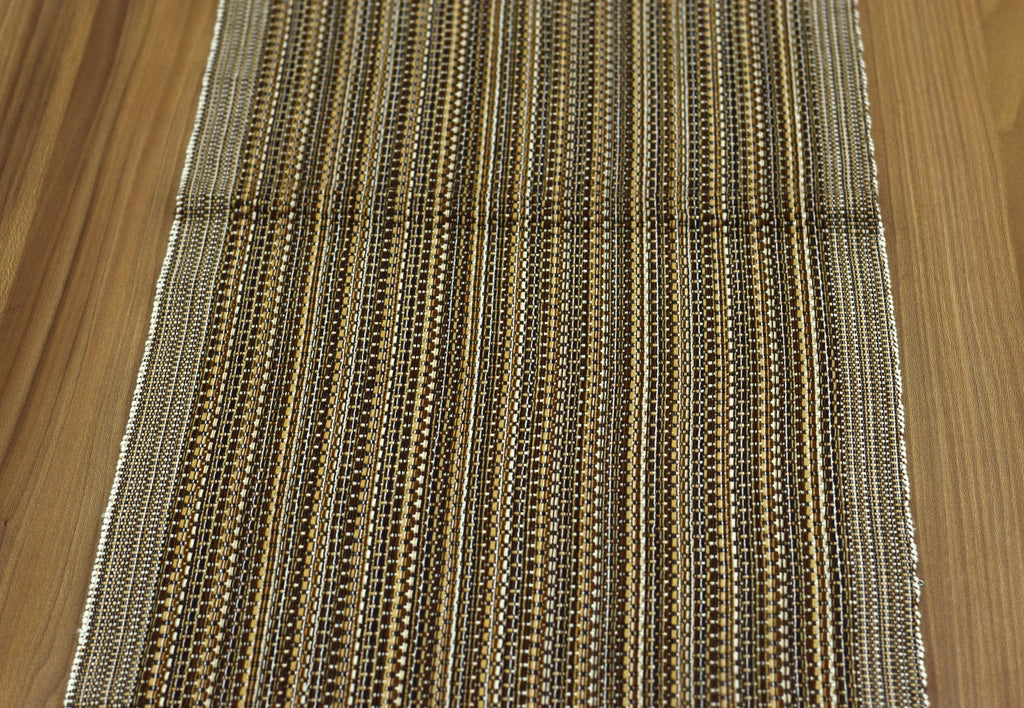 Brown & Beige Textured Woven Table Runner – 100 × 35 cm