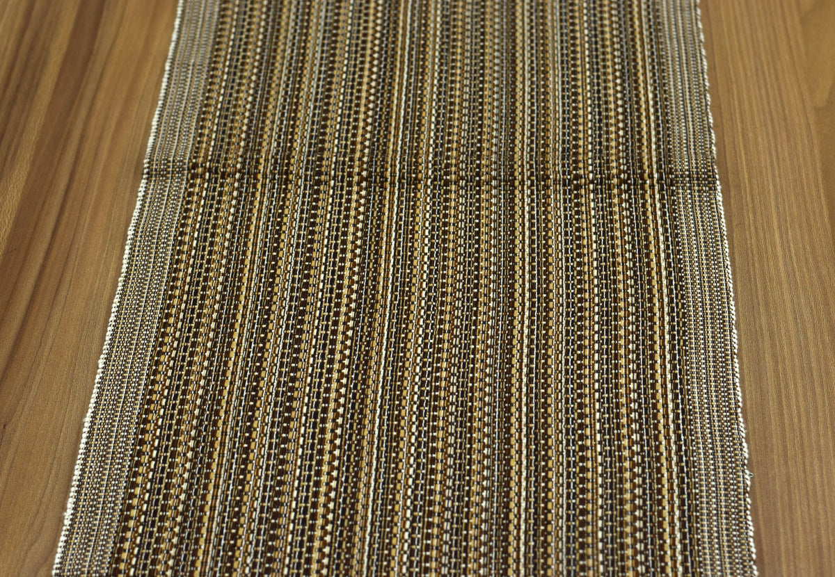 Brown & Beige Textured Woven Table Runner – 100 × 35 cm