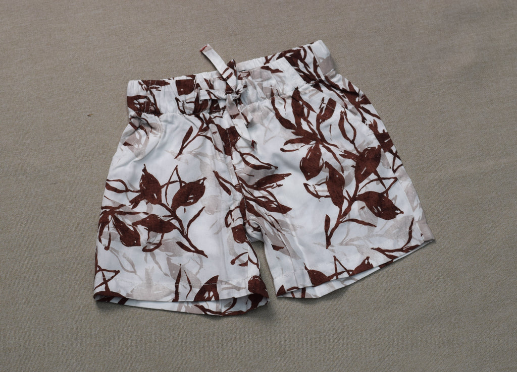Boys Tropical Leaf Print Co-Ord Set – Half Sleeve Shirt & Shorts Set