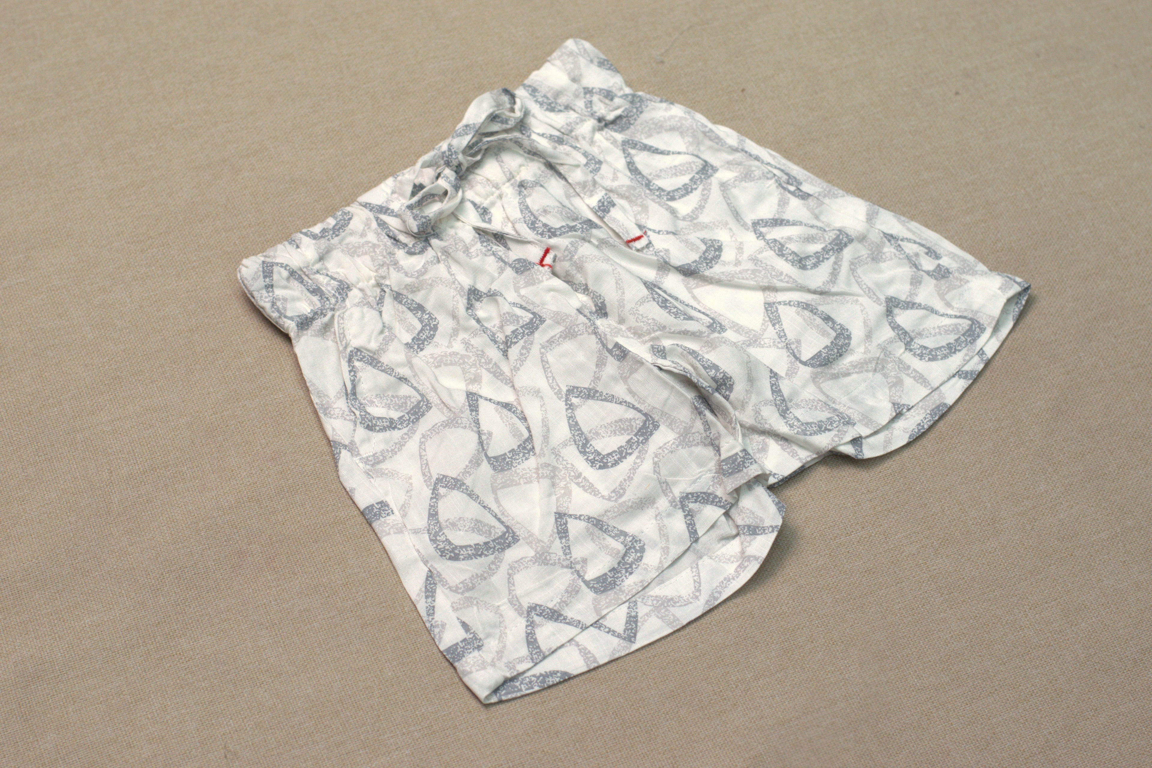 Boys White Geometric Print Co-Ord Set – Half Sleeve Shirt & Shorts