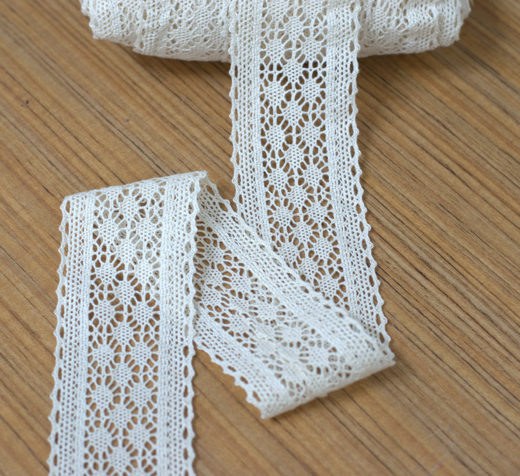 White Floral Lace Trim - 2 Inch Width - 10M / 20M Roll
