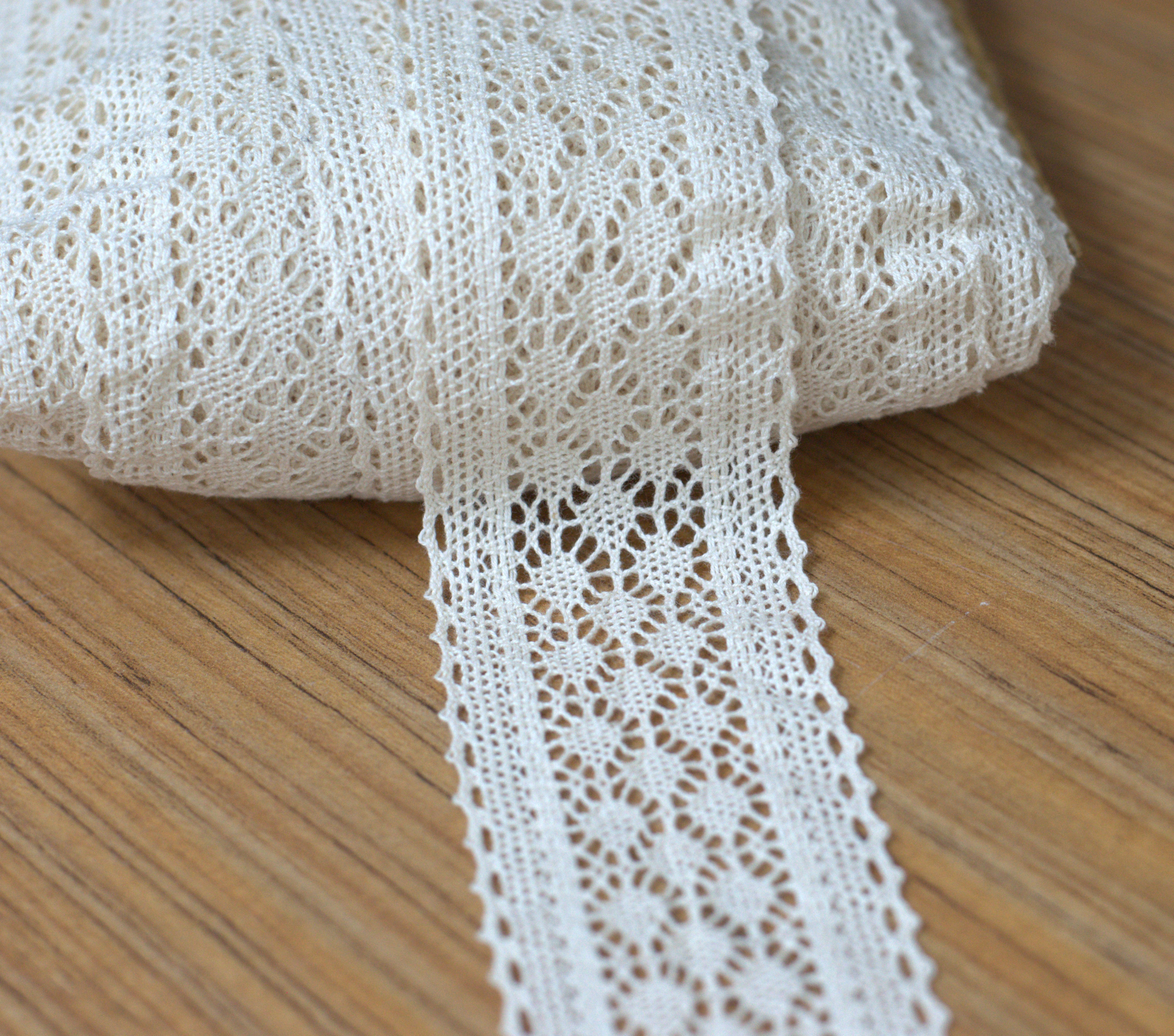 White Floral Lace Trim - 2 Inch Width - 10M / 20M Roll