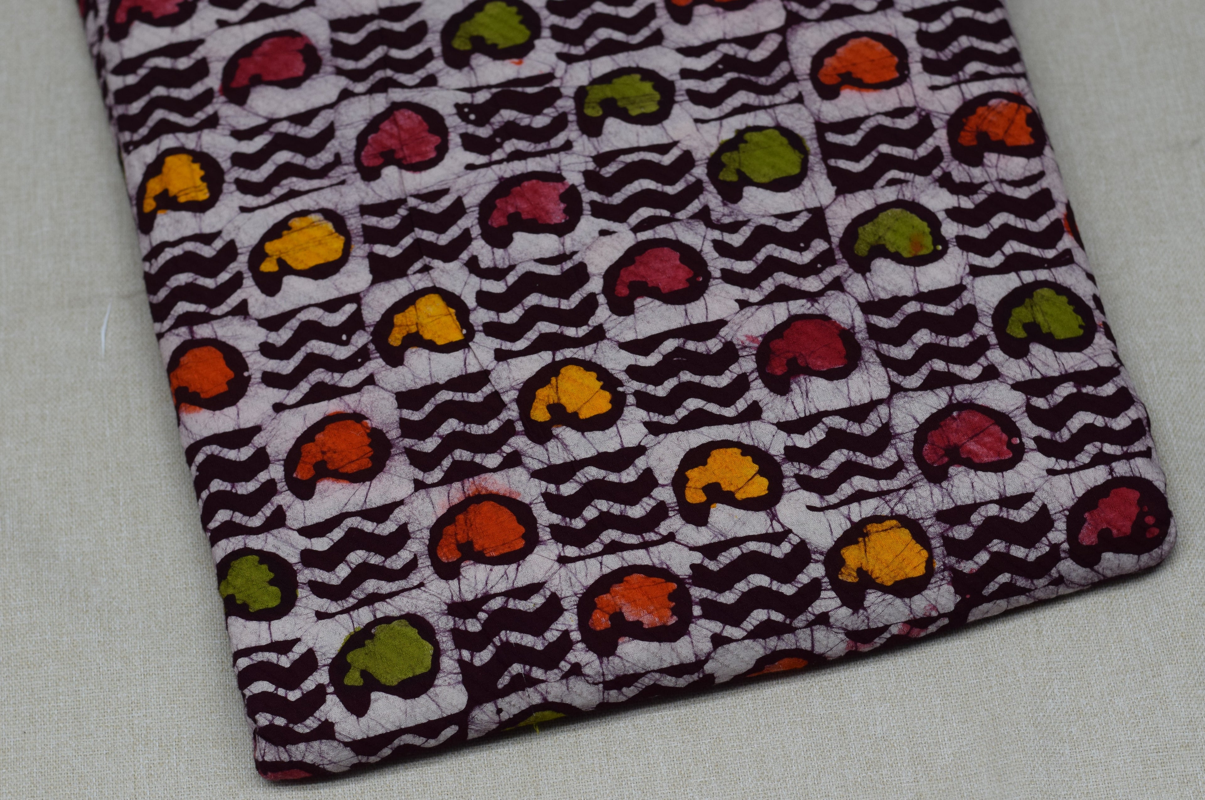 Soft Cotton Batik Print Dress Material – Multicolor Abstract Pattern | 44" Width | 2.5 Meter Top Fabric