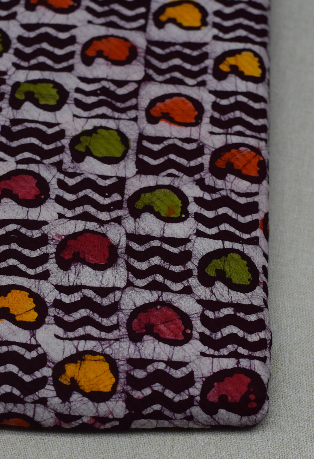 Soft Cotton Batik Print Dress Material – Multicolor Abstract Pattern | 44" Width | 2.5 Meter Top Fabric