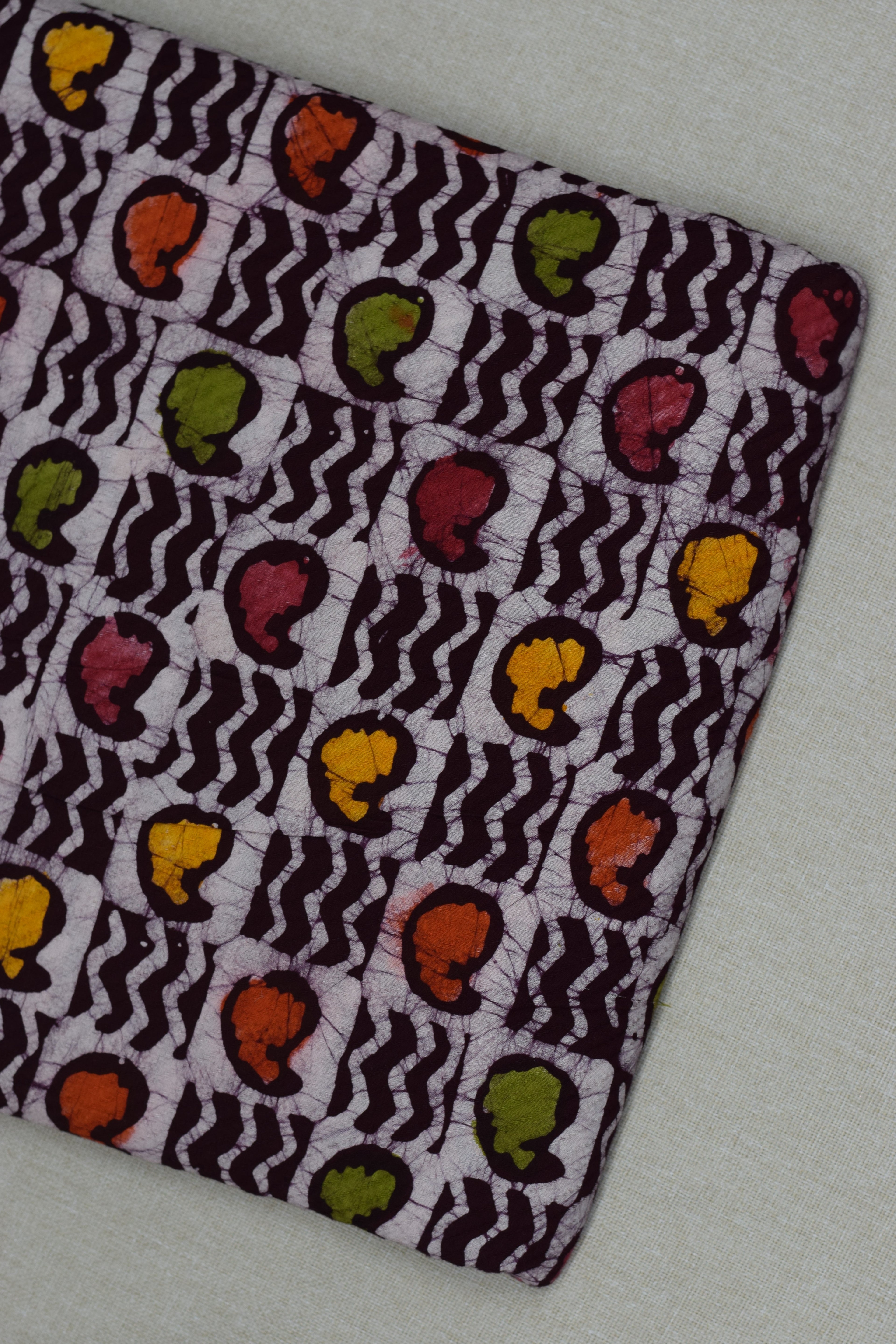 Soft Cotton Batik Print Dress Material – Multicolor Abstract Pattern | 44" Width | 2.5 Meter Top Fabric