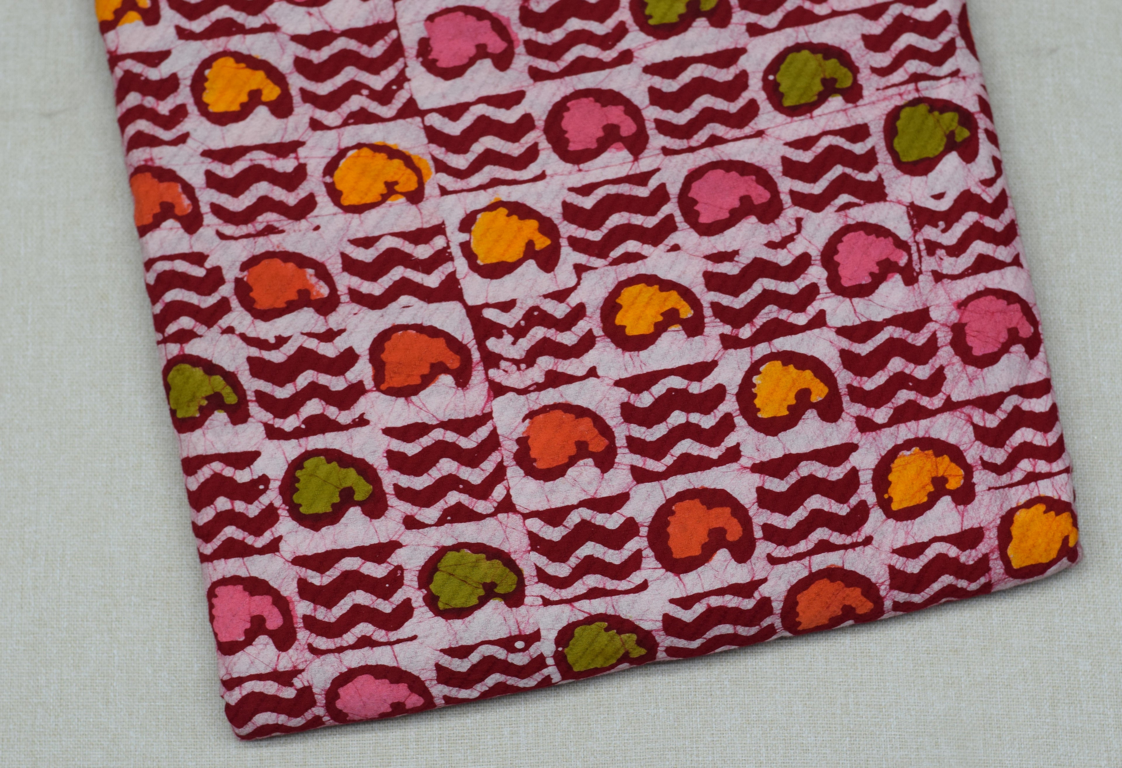 Soft Cotton Printed Dress Material Fabric – Multicolor Abstract Block Print | 44" Width | 2.5 Meter Cut