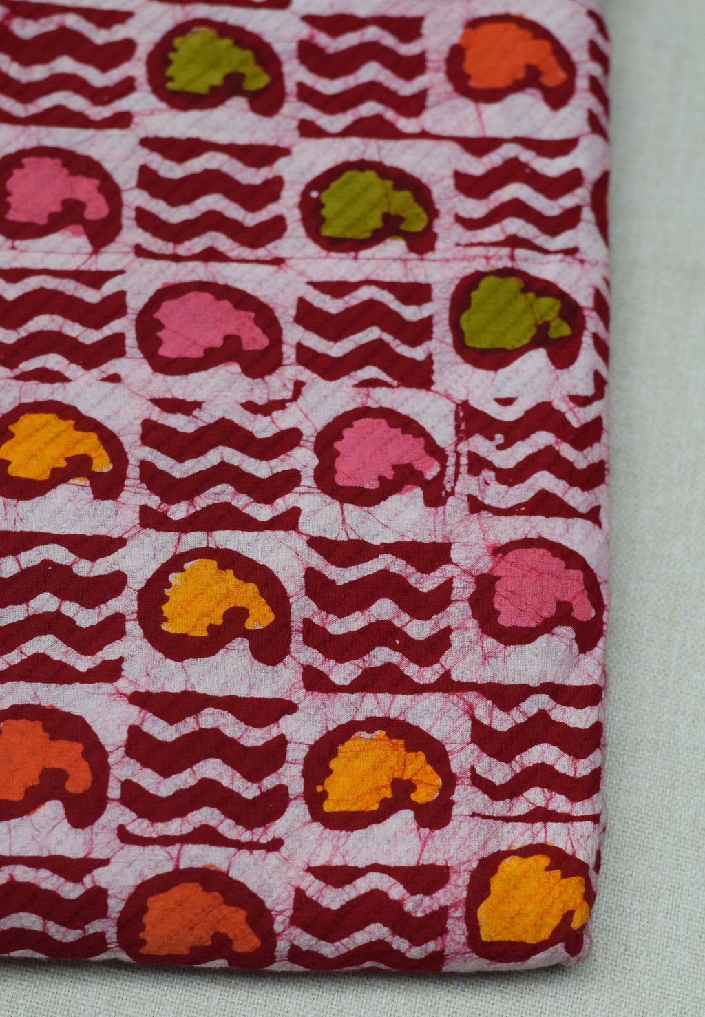 Soft Cotton Printed Dress Material Fabric – Multicolor Abstract Block Print | 44" Width | 2.5 Meter Cut