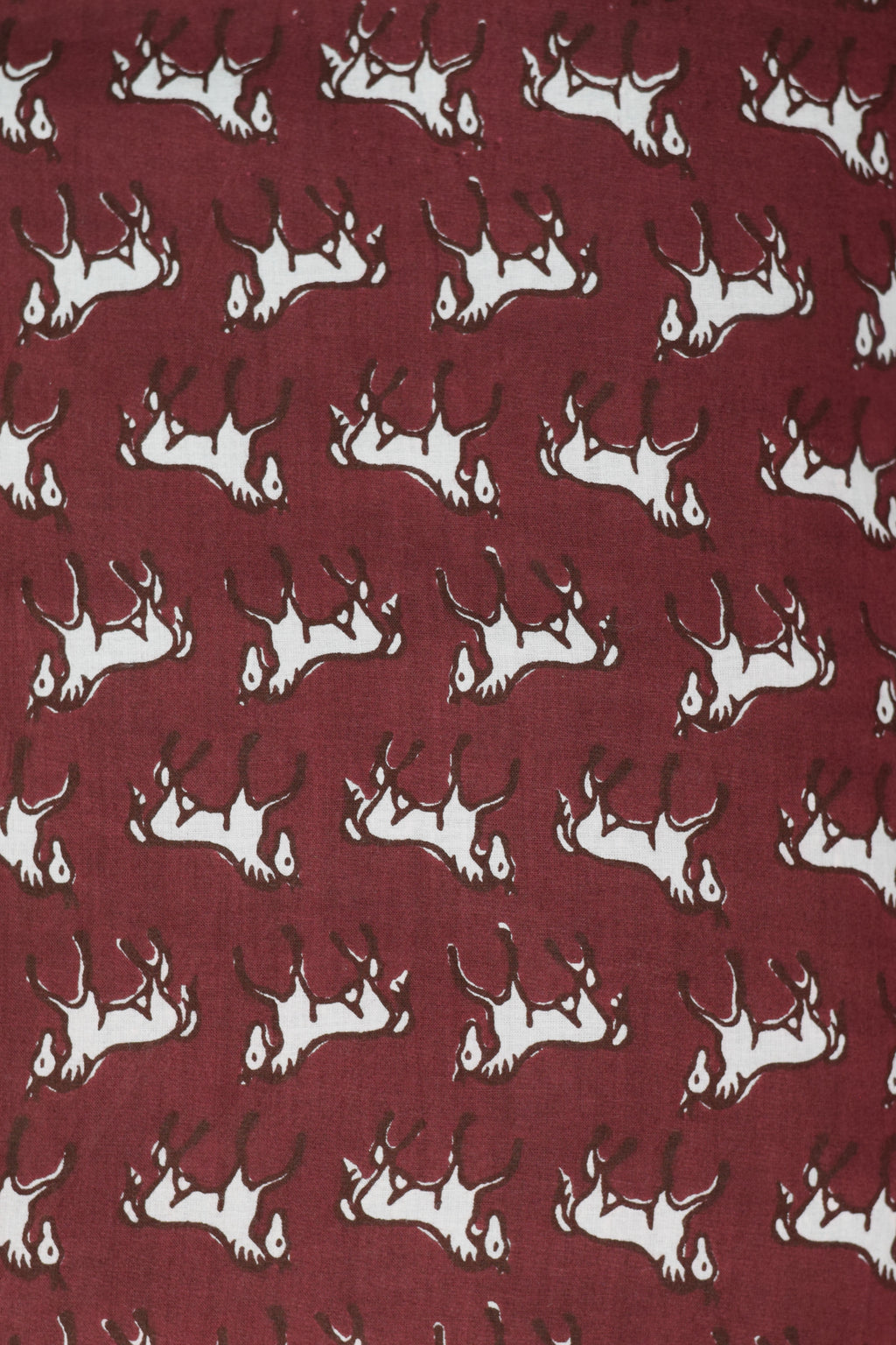 Maroon Horse Print Soft Cotton Top Material – 44" Width | 2.5 Meter Unstitched Fabric