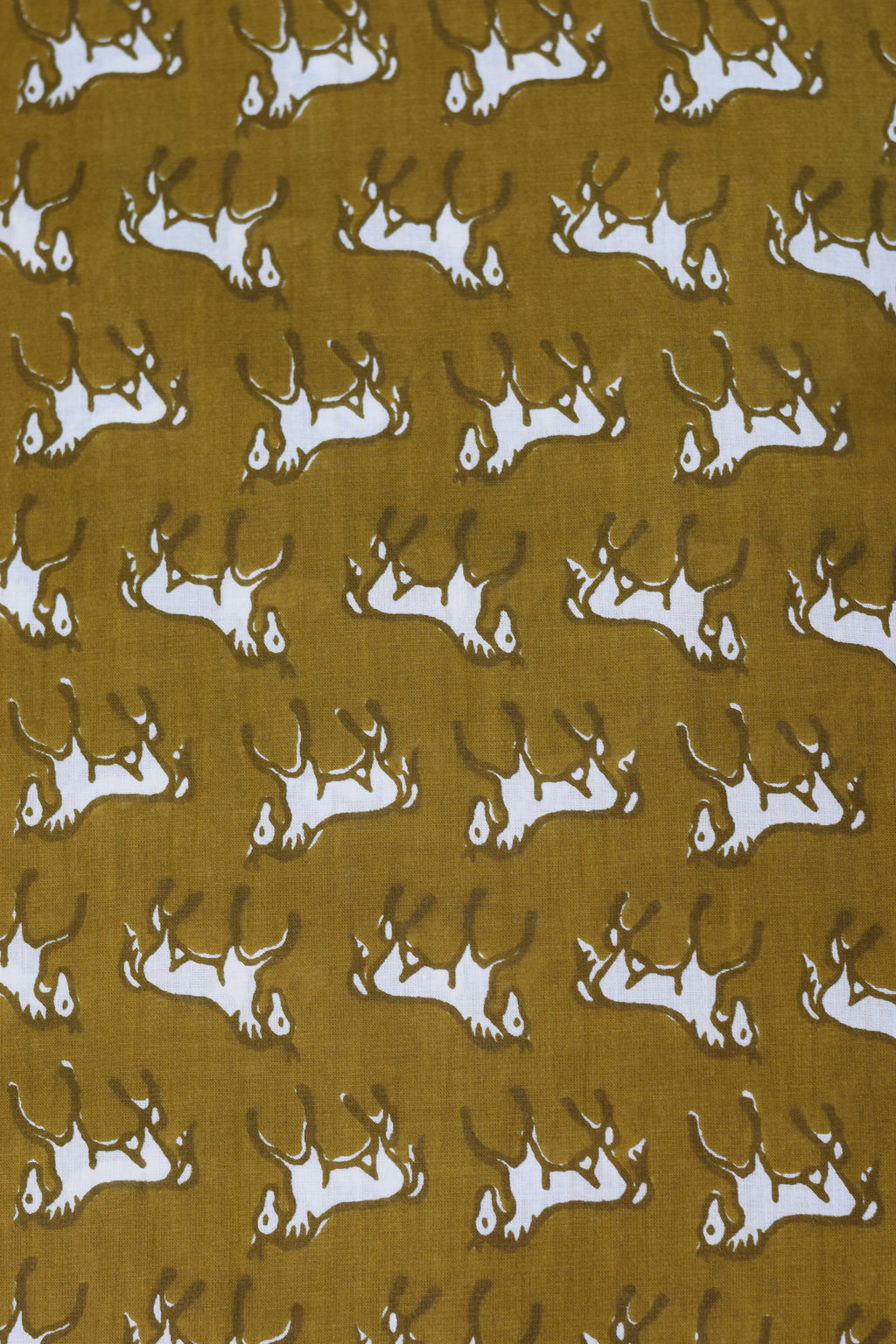 Mustard Yellow Horse Print Soft Cotton Top Material – 44" Width | 2.50 Meter Fabric