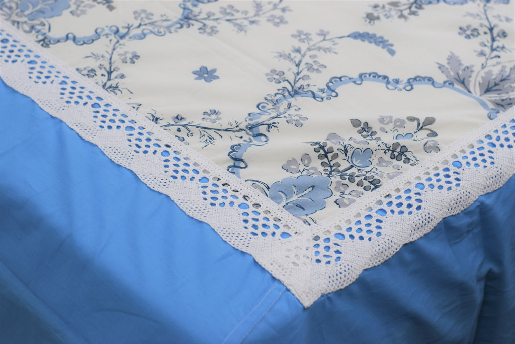 King Size Blue Floral Bedspread Set with Matching Pillow Covers – Nushio by Pulpel