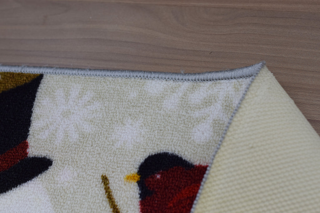 Winter Snowman & Cardinal Floor Mat – 70 x 40 cm | Christmas & Seasonal Home Décor Mat