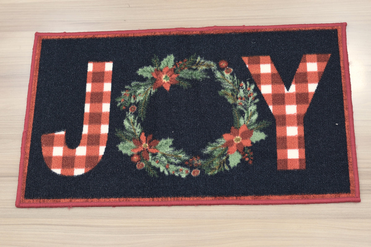 Merry Christmas Joy Floor Mat with Wreath – 70 x 40 cm | Festive – Nushio by Pulpel