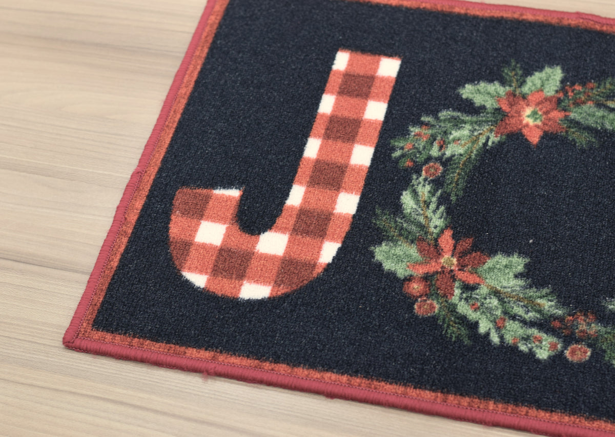 Merry Christmas Joy Floor Mat with Wreath – 70 x 40 cm | Festive – Nushio by Pulpel