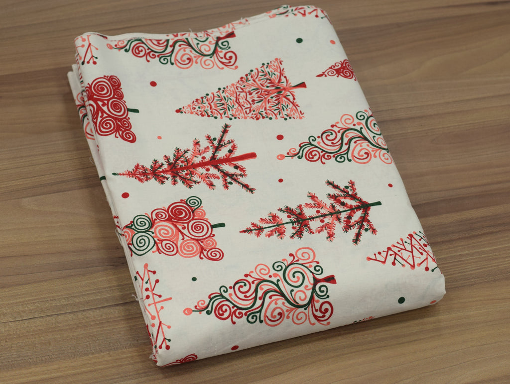 Christmas Printed Cotton Running Material – 60 Inch Width | Fabric for Table Cloth, Table Runner & Cushion Covers