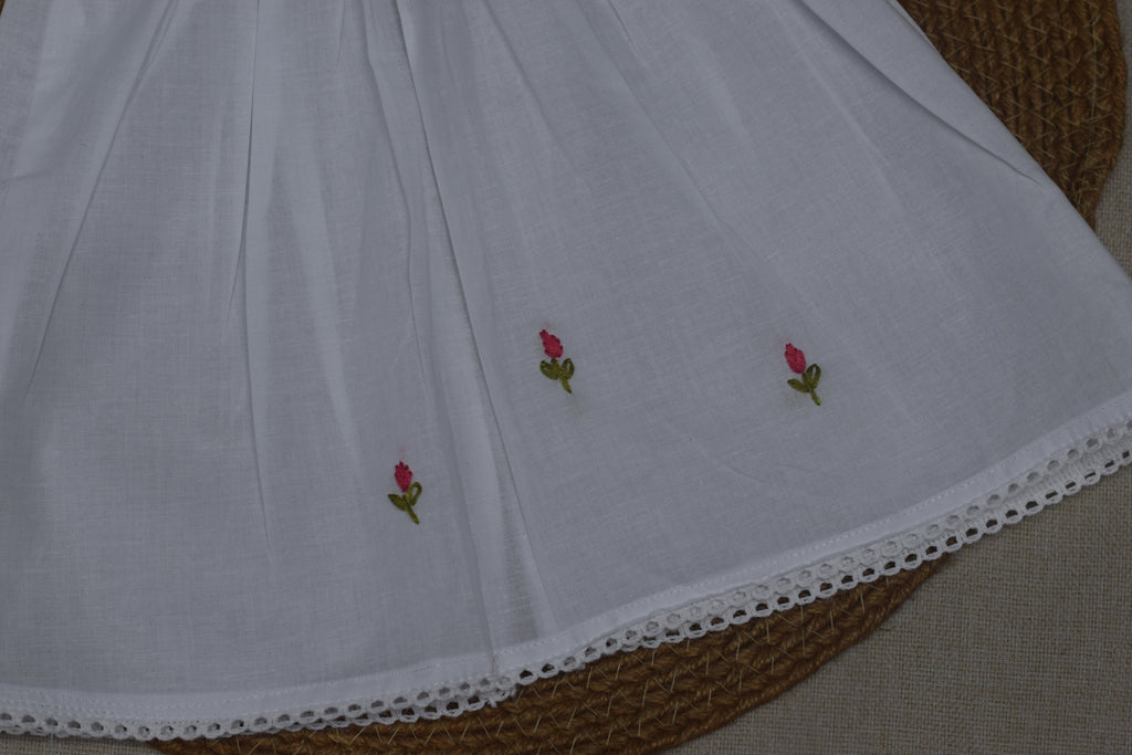 Kids Kerala Kettuduppu Dress – Traditional White Cotton Baby Dress (3 Color set)