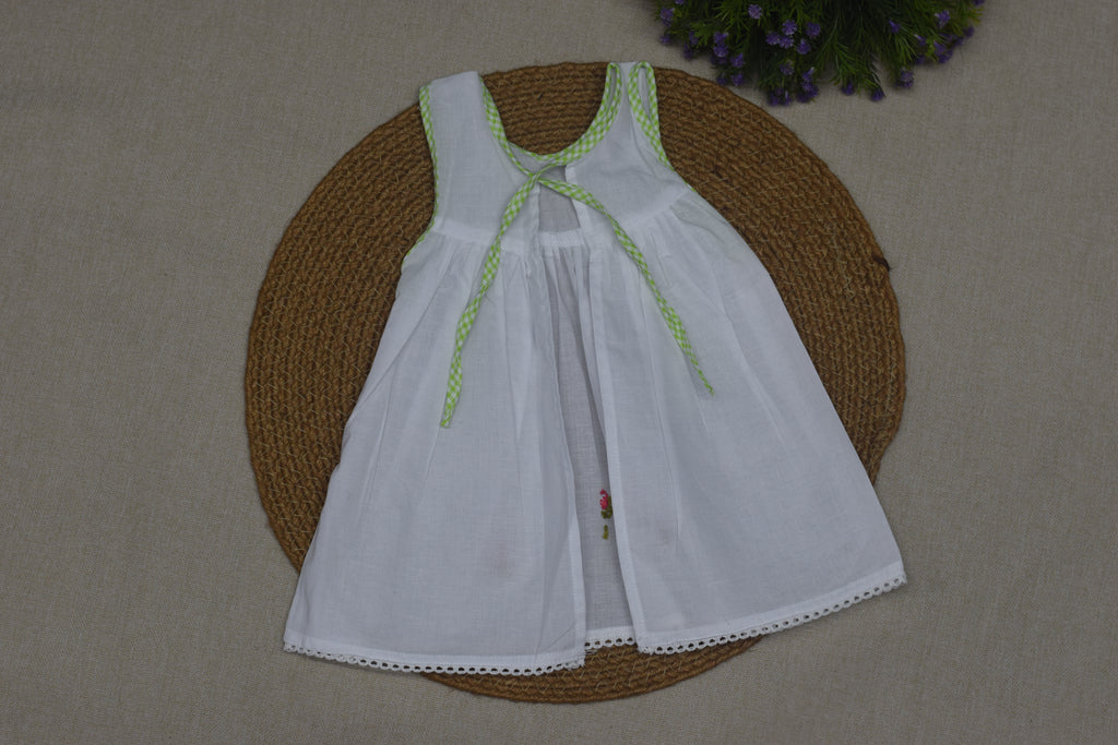 Kids Kerala Kettuduppu Dress – Traditional White Cotton Baby Dress (3 Color set)