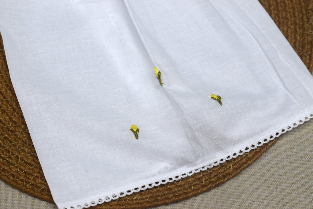 Traditional Kerala Kettuduppu (3 Color Set) – White Cotton Wrap with Floral Embroidery