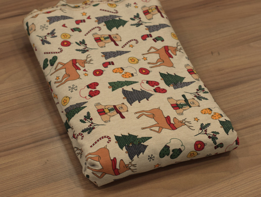 Christmas Printed Fabric Running Material – 60 Inch Wide | Table Cloth, Table Runner & Cushion Cover Fabric