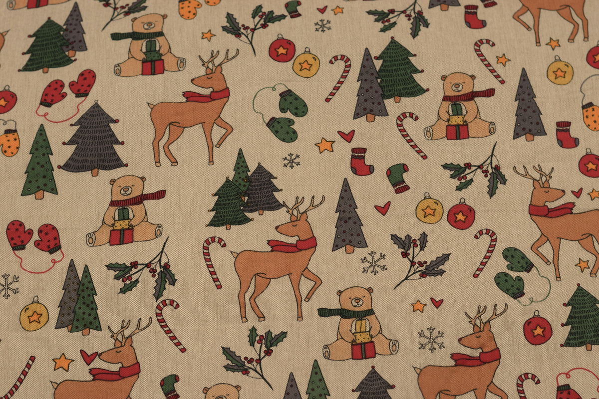 Christmas Printed Fabric Running Material – 60 Inch Wide | Table Cloth, Table Runner & Cushion Cover Fabric
