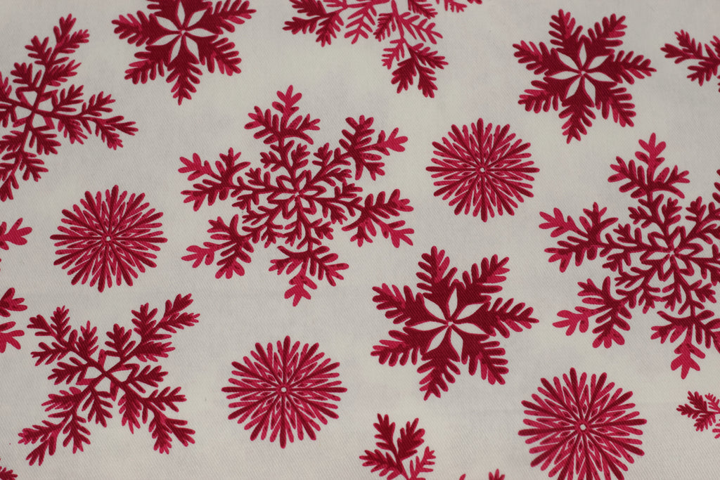 Red Snowflake Printed Fabric – 60 Inch Wide Running Material for – Nushio by Pulpel