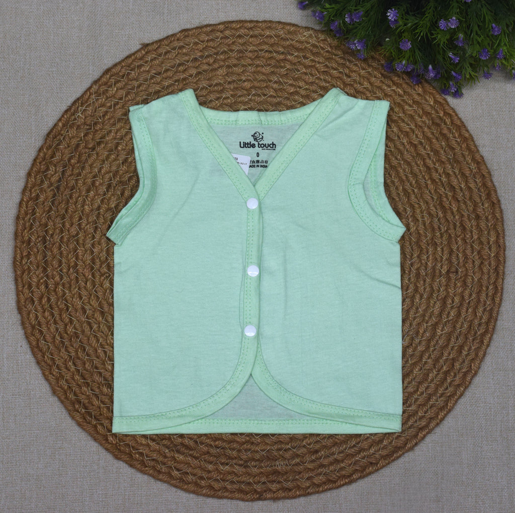 Kettuduppu Baby Vest Set – 5 Soft Cotton Sleeveless Front Open Tops (Multi-Color Pack)