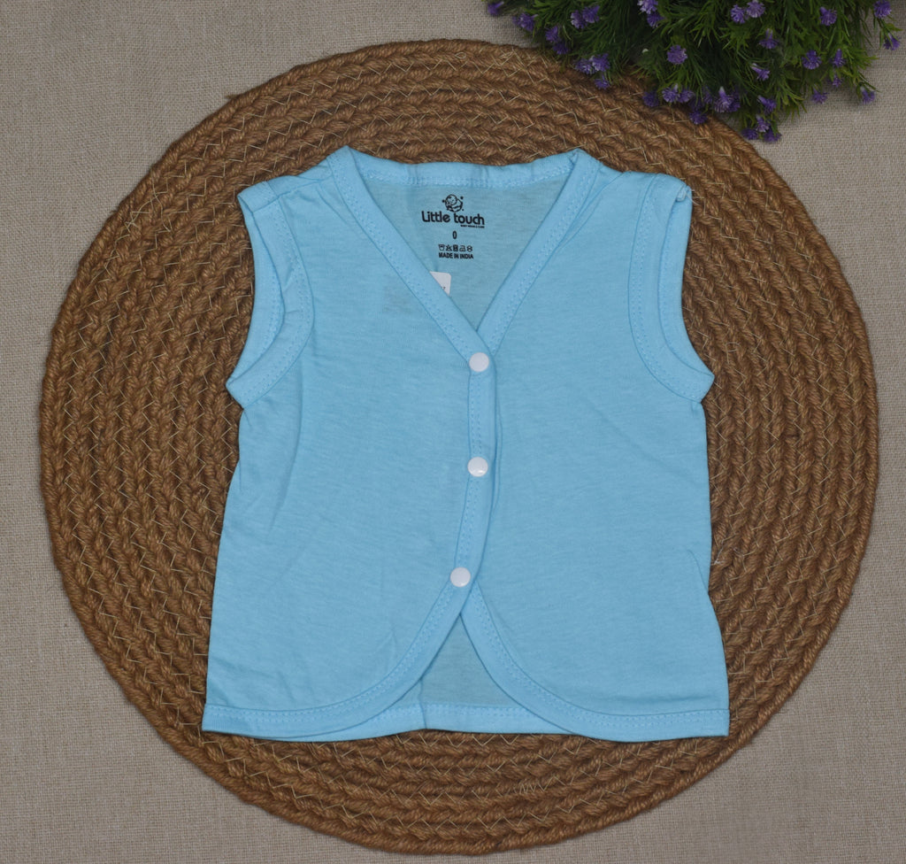 Kettuduppu Baby Vest Set – 5 Soft Cotton Sleeveless Front Open Tops (Multi-Color Pack)