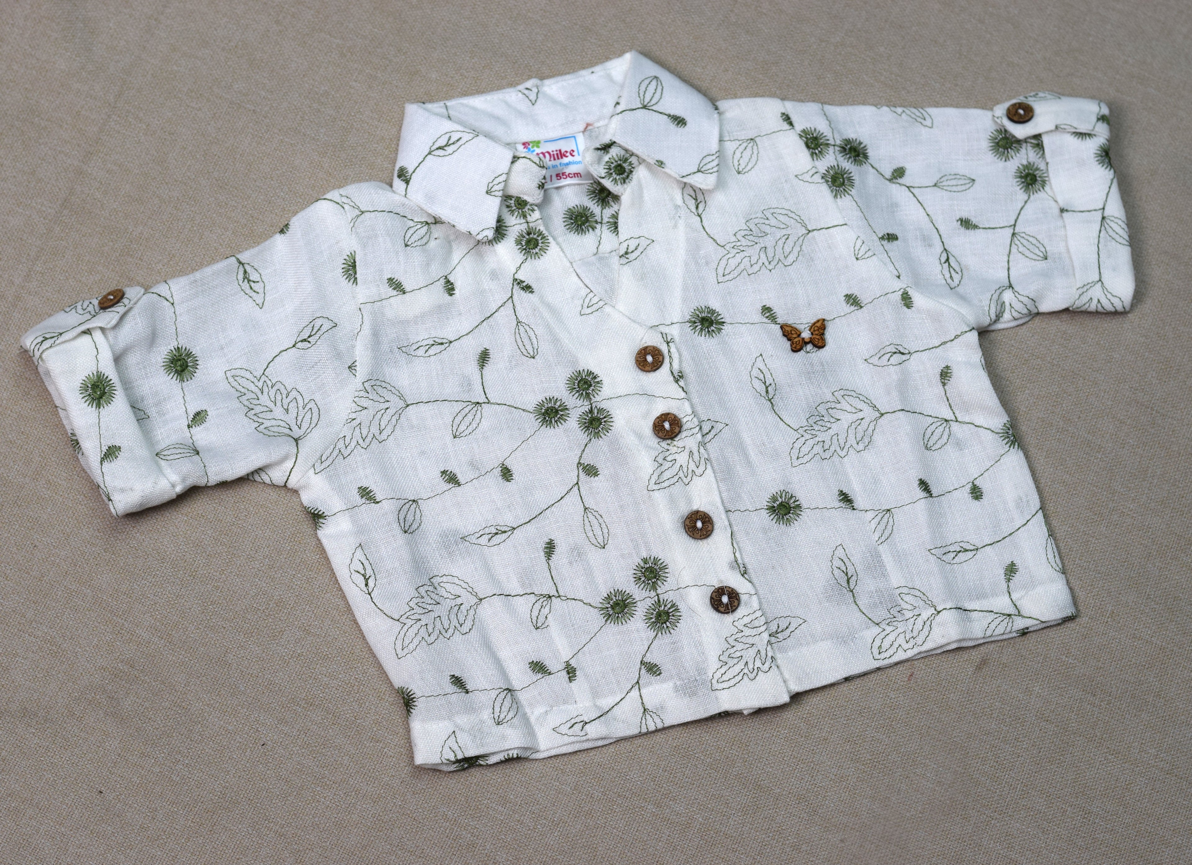 Girls Green 3-Piece Co-Ord Set with Printed Shirt & Cargo Pants