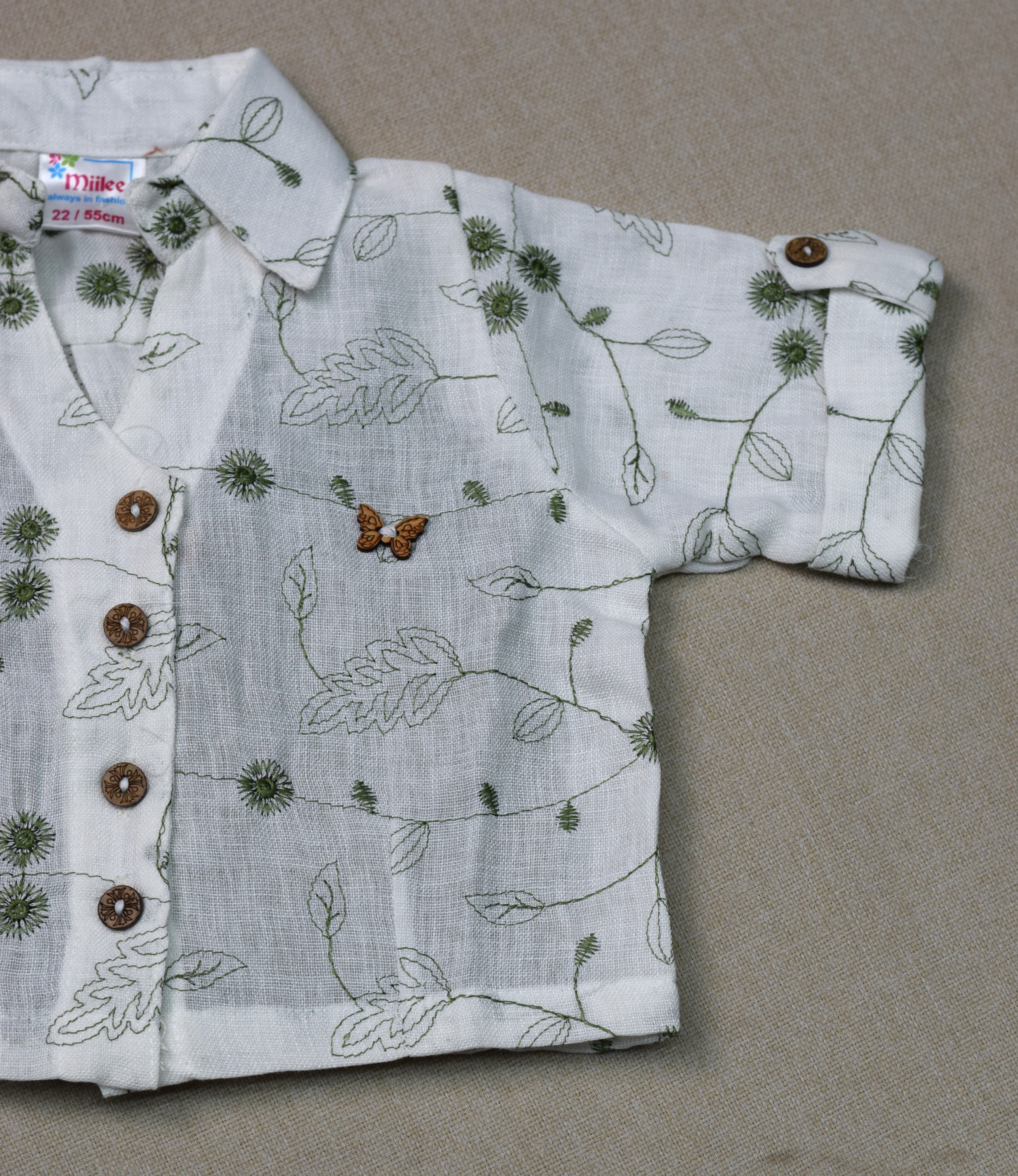 Girls Green 3-Piece Co-Ord Set with Printed Shirt & Cargo Pants