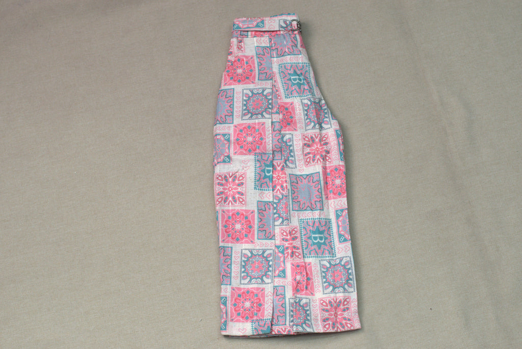 Girls Printed Co-Ord Set with Embroidered Top & Palazzo Pants – White & Pink