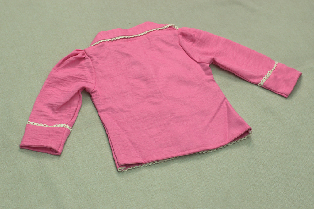 Girls Pink Floral Embroidered Co-Ord Set | Stylish Shirt & Wide-Leg Pant Set for Kids