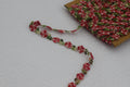 Premium Imported Floral Lace Trim – Red & Green Embroidered Designer Lace