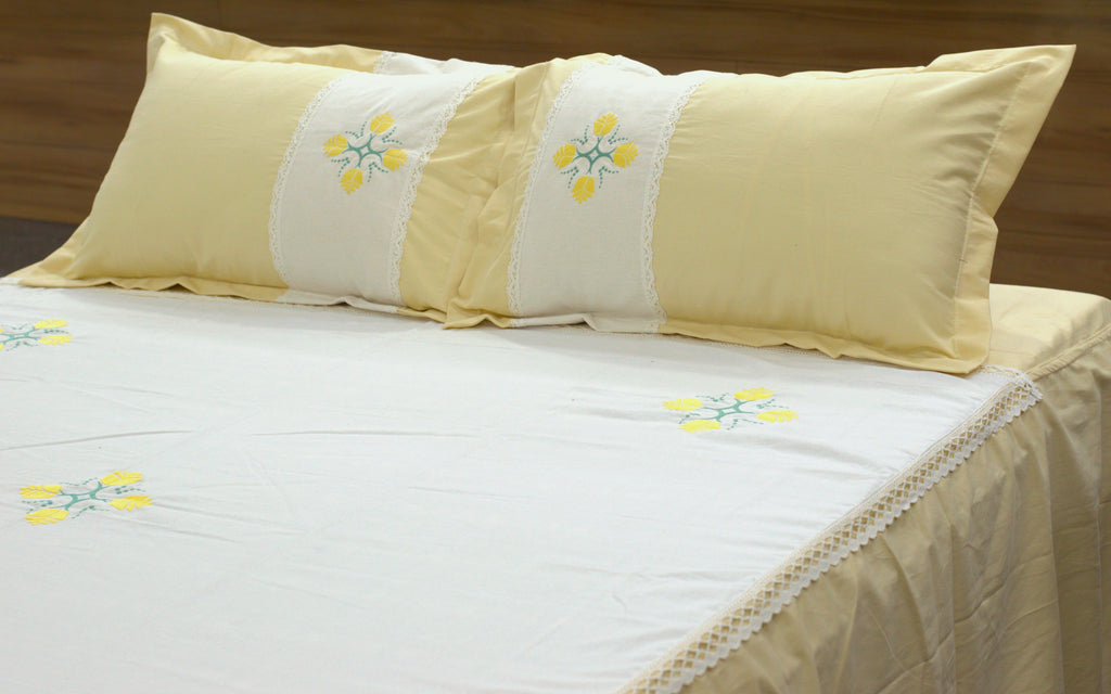 Premium King Size Embroidered Bedspread with 2 Pillow Covers
