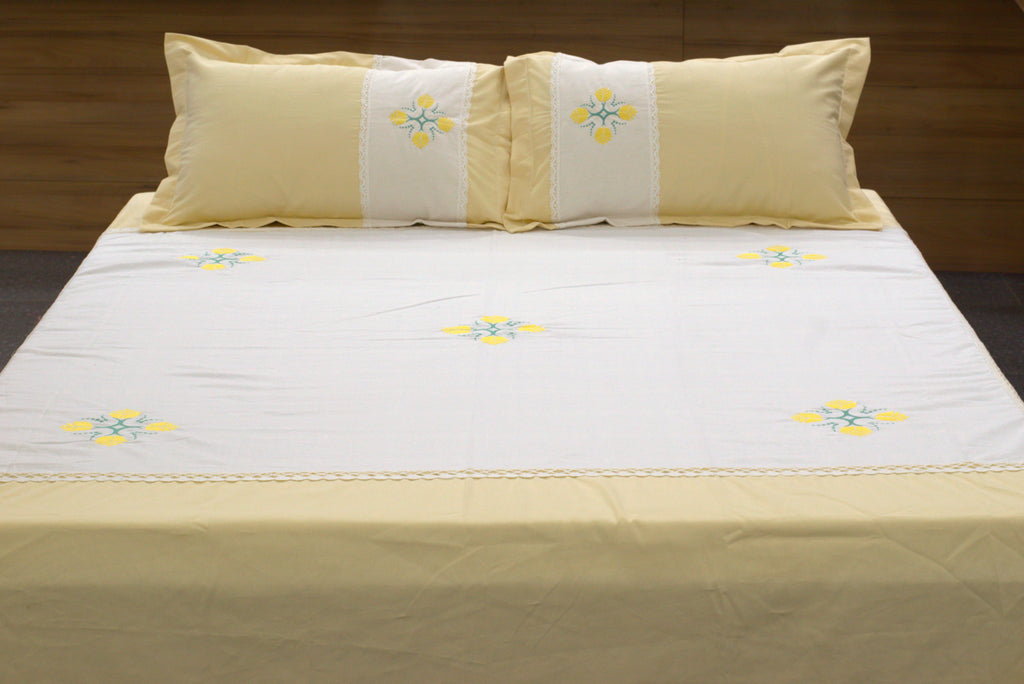 Premium King Size Embroidered Bedspread with 2 Pillow Covers