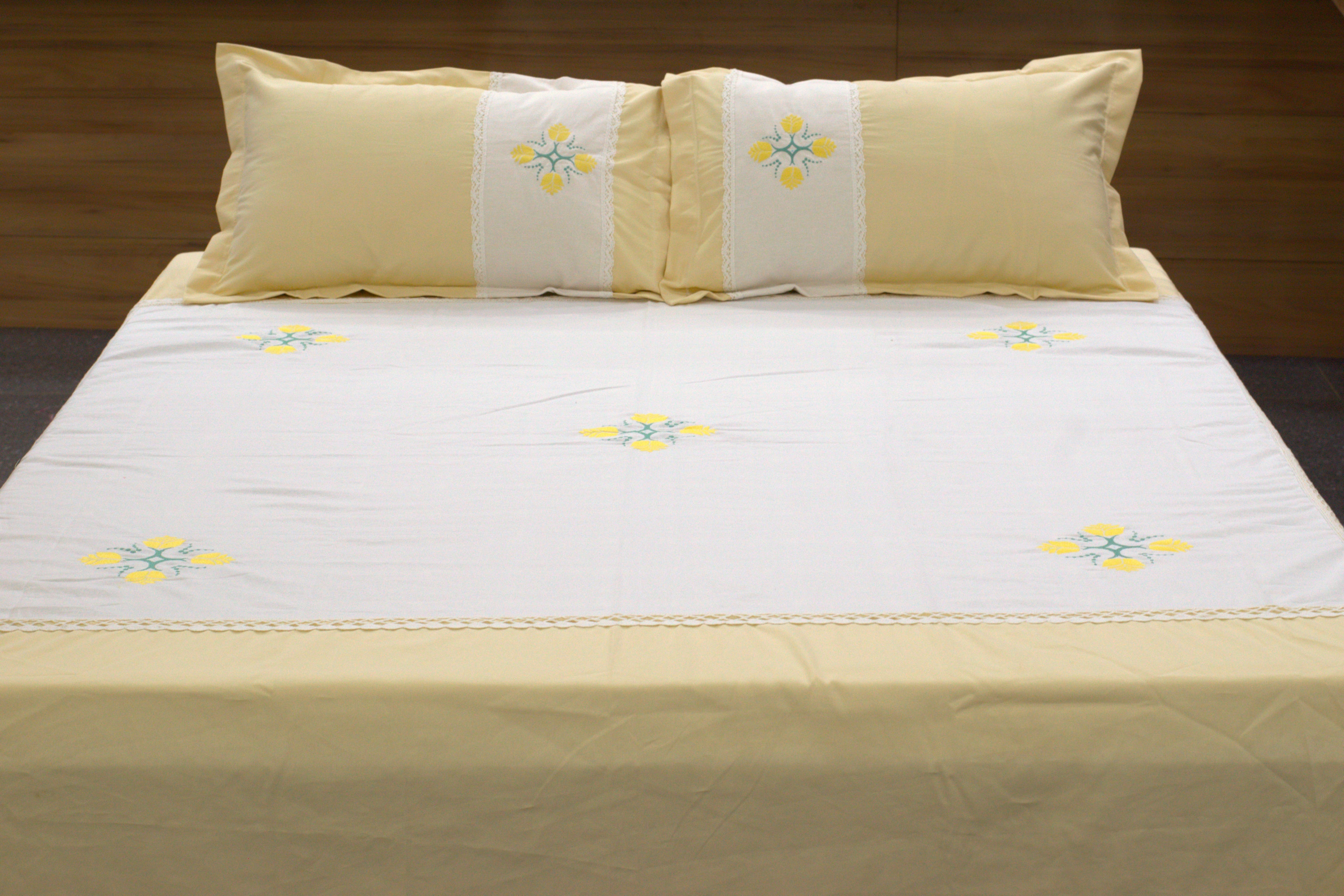 Premium King Size Embroidered Bedspread with 2 Pillow Covers