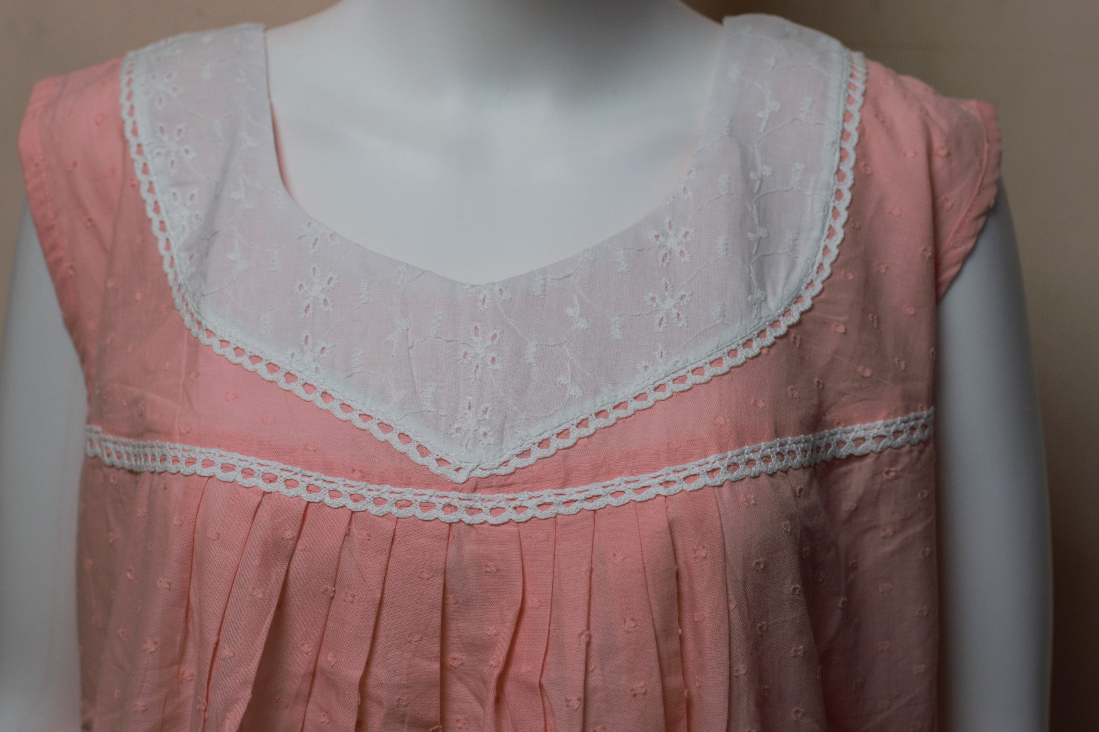 Women's Cotton Knee Length Nighty with Embroidered Yoke – 48" Length | Comfortable Daily Wear