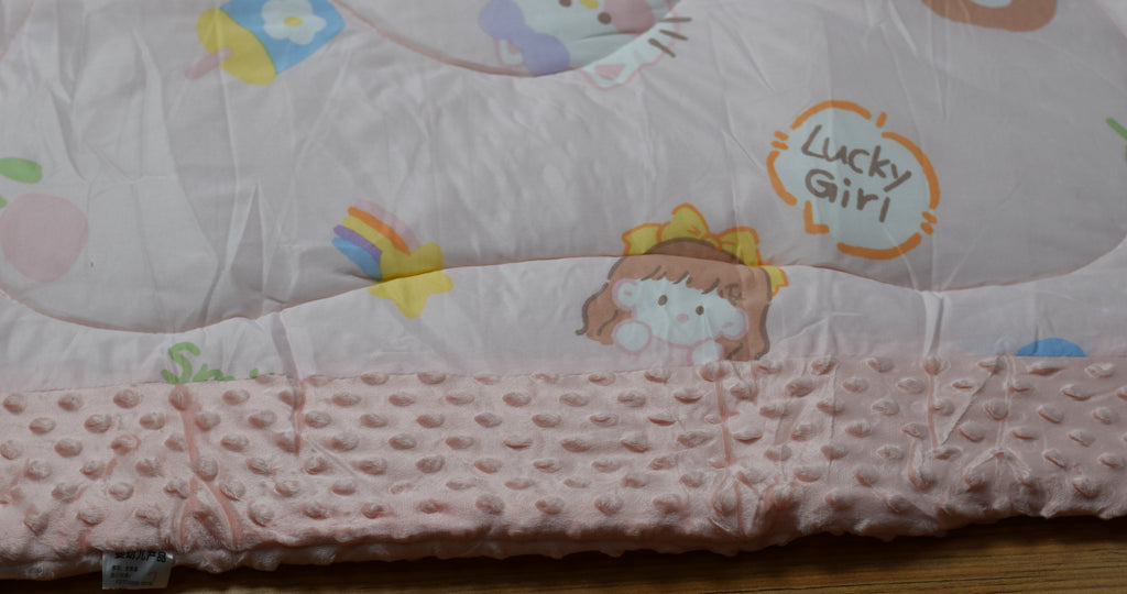 95x95cm Ultra Soft Baby Minky Square Blanket – Plush Double Layer Receiving & Swaddle Blanket (Baby Peach)