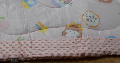 95x95cm Ultra Soft Baby Minky Square Blanket – Plush Double Layer Receiving & Swaddle Blanket (Baby Peach)